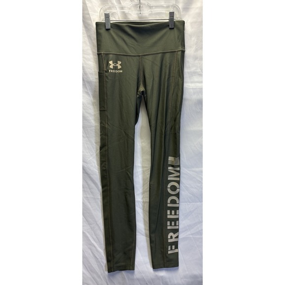 Under Armour Pants - Under Armour Freedom Compression Leggings Women Olive Green HeatGear Size SM